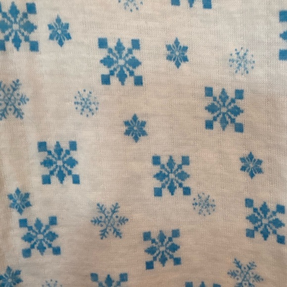 Vntg Excellent Condition Sears White and Blue Patterned Long Sleeve Tee - Picture 4 of 7